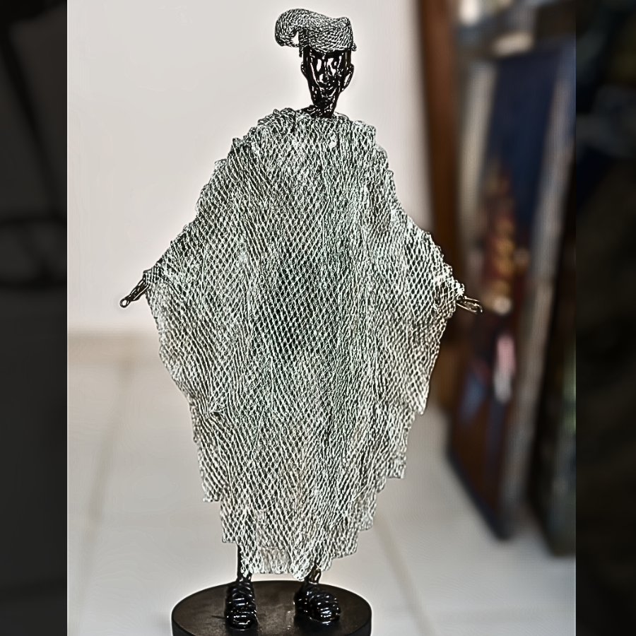Elder of the Mesh – Handwoven Wire Robe Sculpture by Imperium