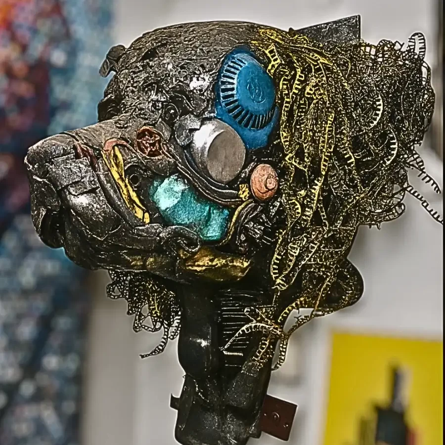 Sentinel Hound – Handcrafted Recycled Metal Dog Head Sculpture by Imperium