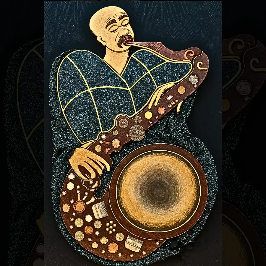 Imperium “Jazz Resonance” – African Musician with Saxophone Wall Art