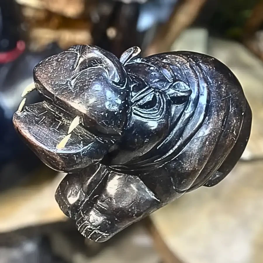 River Sovereign – Handcarved Wooden Hippopotamus Sculpture by Imperium