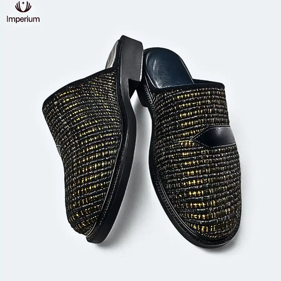 Imperium Aureus – Luxe Golden-Threaded Slip-Ons