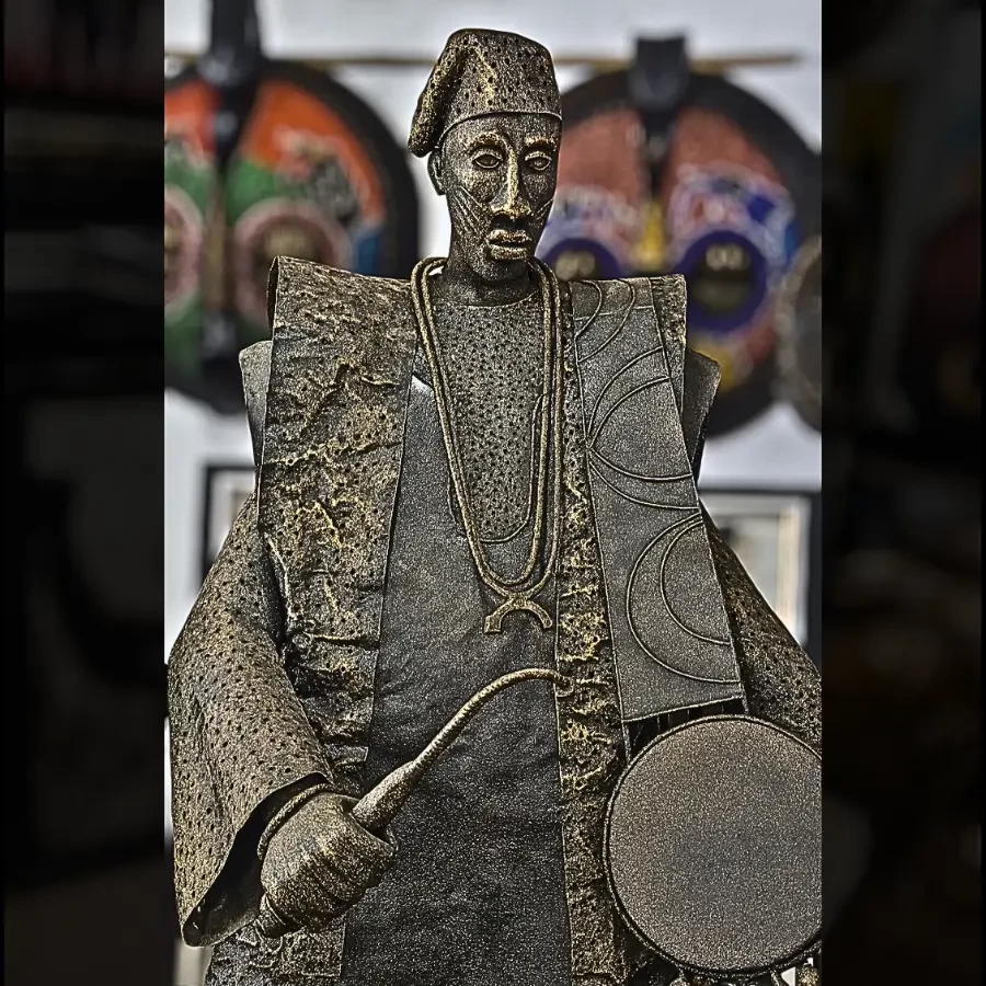 Imperium “Echoes of the Ancestors” – Metallic African Drummer Sculpture