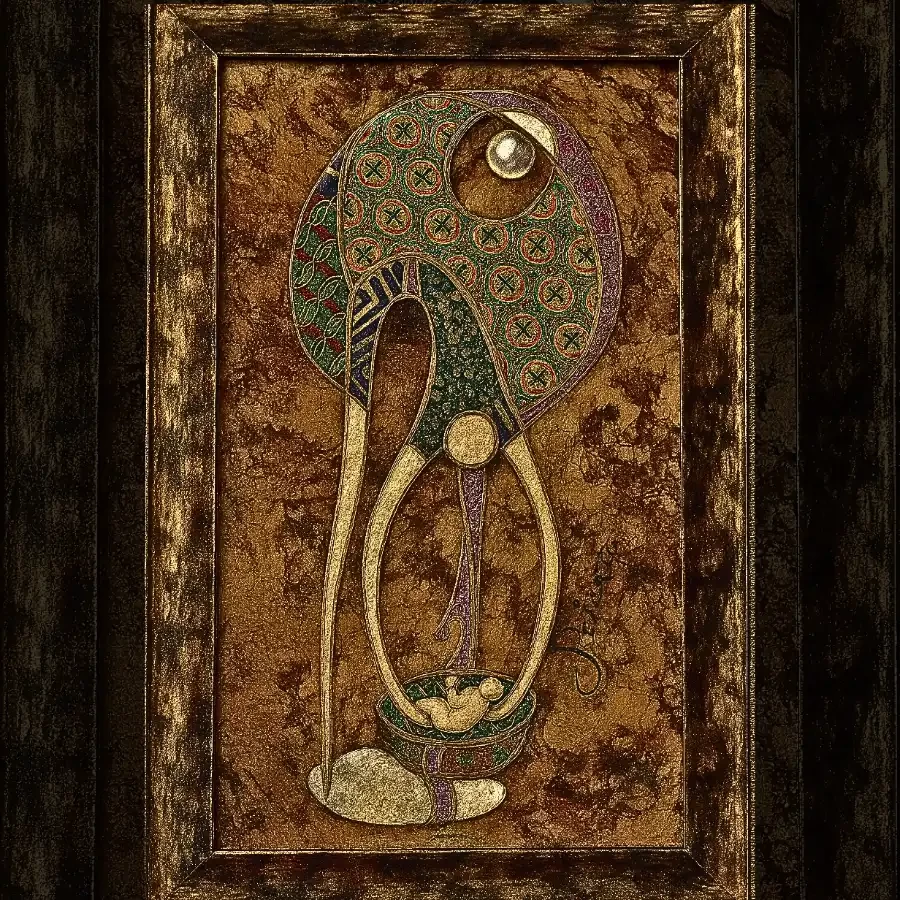 Imperium “The Guardian Stork” – African Symbolic Wall Art