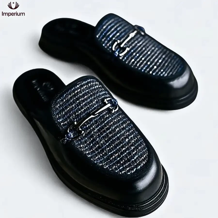 Obsidian Nocturne – Midnight Slide Loafers by Imperium