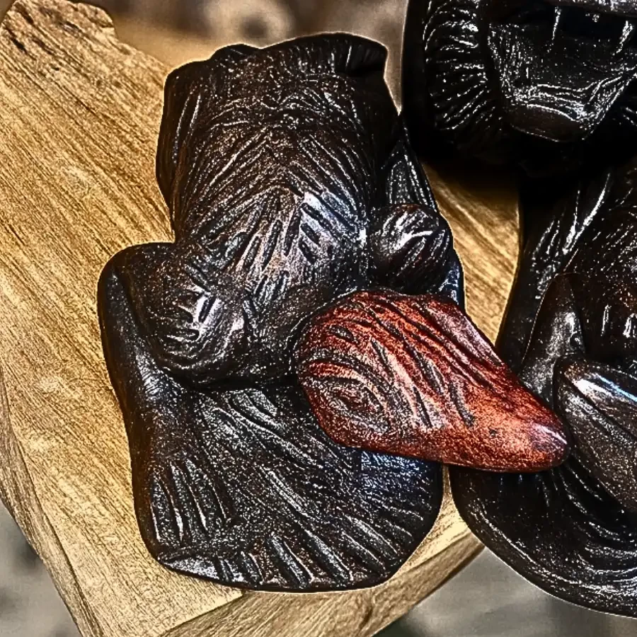 Crimson Scaled – Handcarved Wooden Lizard Sculpture by Imperium