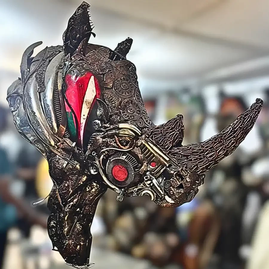 Ironhorn Titan – Industrial Rhino Sculpture by Imperium