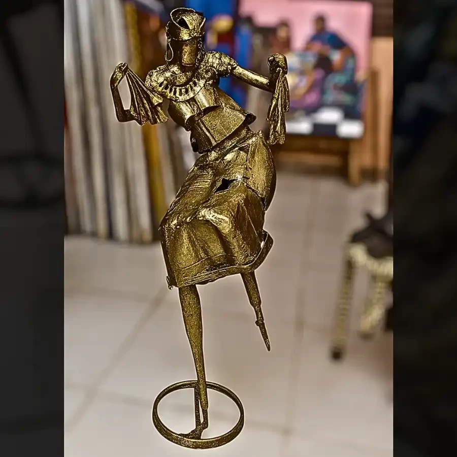Rhythm Eternal – Handcrafted Golden Female Dance Figurine by Imperium